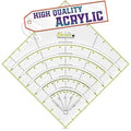 8.1 x 8.1 Inch Precision Slotted Quilting Ruler – 1/8" Grid Lines Transparent by HYQO