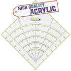 8.1 x 8.1 Inch Precision Slotted Quilting Ruler – 1/8" Grid Lines Transparent by HYQO