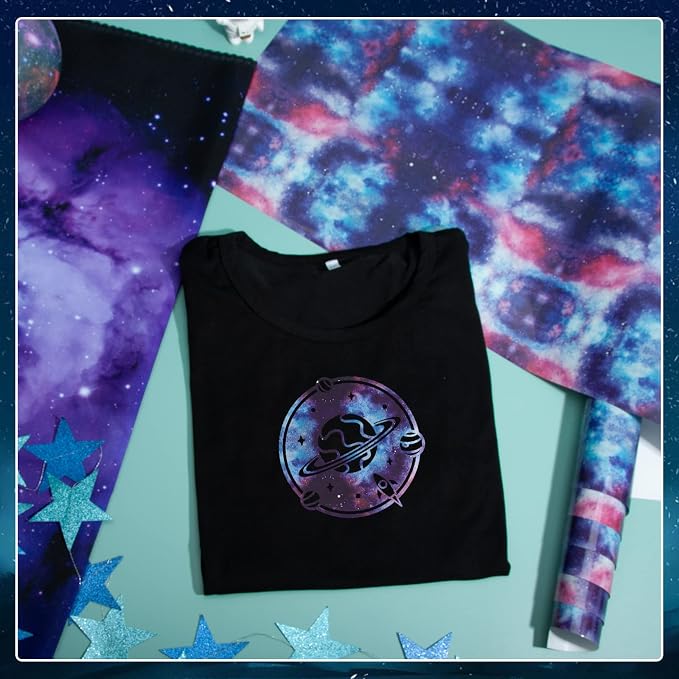 Tintnut Dark Purple Galaxy Glow in the Dark HTV Vinyl, stretch washable - Image 6