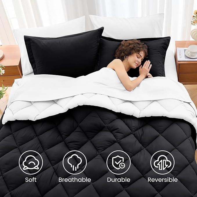 MUXHOMO 7 Pieces Full Comforter Set, Reversible Bed in a Bag Full Size - Image 6