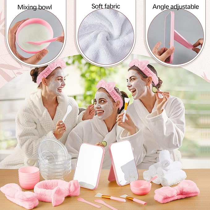 Teenyyou 12 Set White Pink Spa Supplies - Image 3