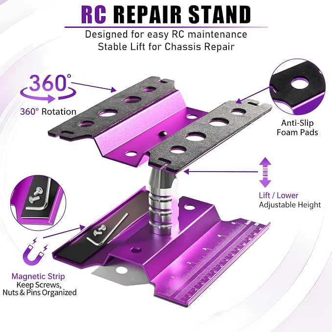 RC Repair Stand for 1/10 RC Cars, Aluminum RC Car Work Stand - Image 6