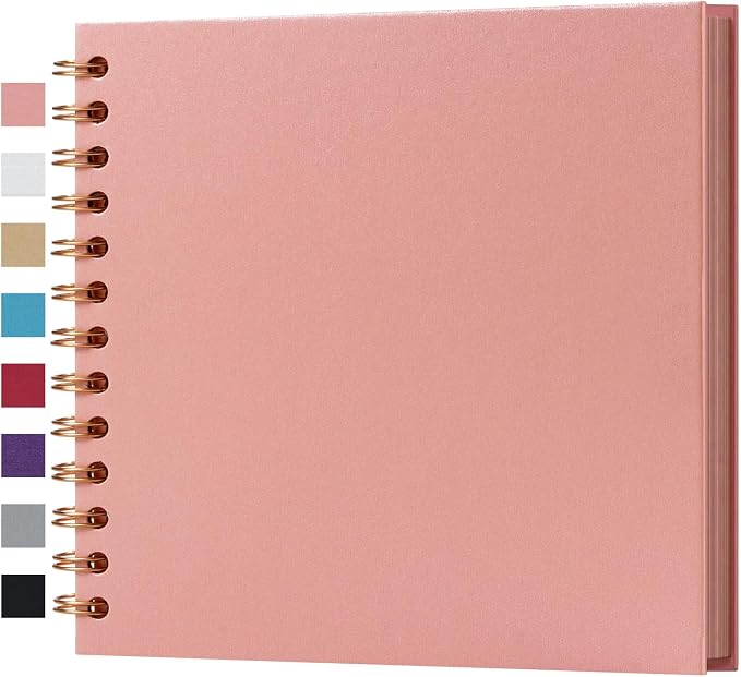 potricher 7 x 7 Inch DIY Scrapbook Album 40 Pages Hardcover Kraft Paper Scrap by potricher