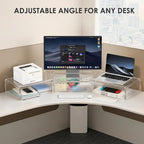 OPNICE Clear Acrylic Desk Organizers and Accessories, Dual Monitor Stand Riser - Image 5