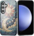 Case for Samsung Galaxy S25 Case, Sun Moon Stars Faux Stained Glass Design by Kapadiy