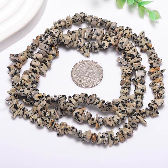 200 Pcs Crystal Chip Beads for Jewelry Making 5-8mm Dalmation Jasper | Natural - Image 4