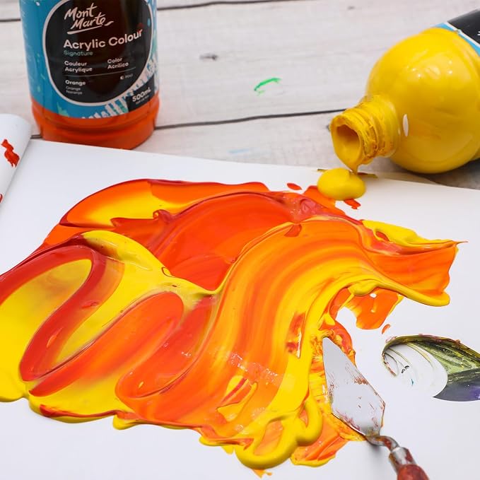 Mont Marte Signature Brilliant Red Acrylic Paint, Semi-Matte Finish, Suitable - Image 2