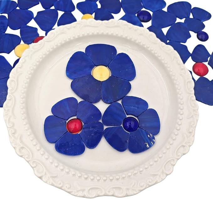 Esweny 12 Flower Stained Glass Mosaic Tiles - Image 7