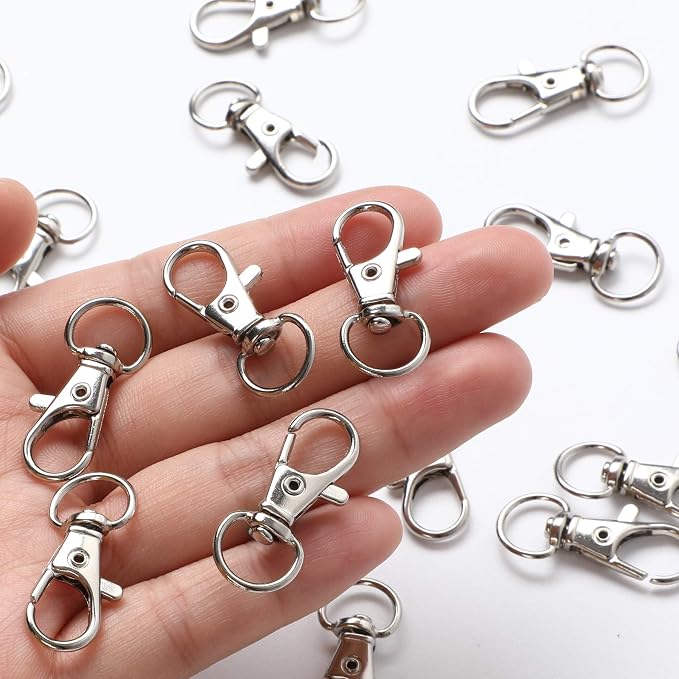 100PCS Swivel Snap Hooks with Key Rings, Lanyard Lobster Claw Clasps - Image 3