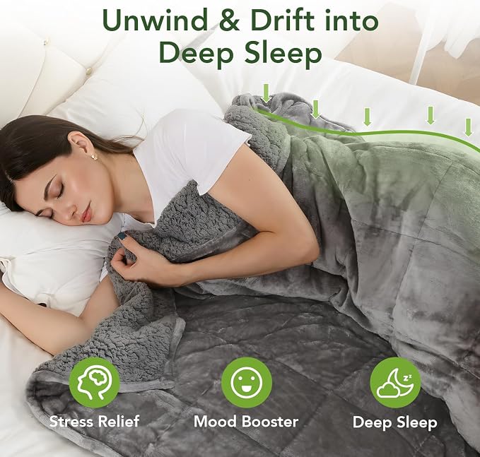 Sivio Weighted Blanket for Adult, 15 lbs Sherpa Heavy Blanket - Image 3
