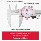 Metric Dial Caliper 0-150mm Precision Measuring Tool | ±0.02mm Accuracy - Image 3