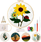 PYHIRRY Punch Needle Kits Adults Beginner Sunflower-with Tool, Fabric & Video by PYHIRRY