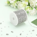 SMYHTGLIF 32.8 Feet Silver Cable Paperclip Jewelry Making Chains Stainless - Image 3