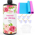 YIEHO 1000g UV Resin -Upgraded Crystal Clear Hard UV Fast Curing Epoxy Resin by YIEHO