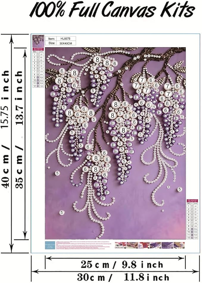 GEMFAMILY 5D Diamond Art Kits for Adults, DIY Violet Pearl Diamond Painting Kit - Image 6
