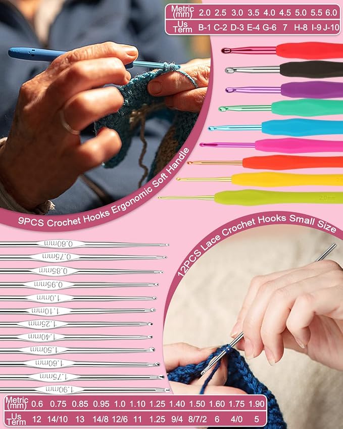 Coopay Crochet Kit for Beginner Adult, 16 Colors Yarn Crochet Animal Kit - Image 6