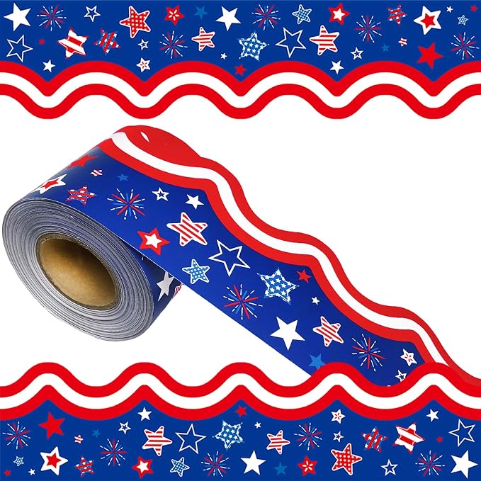 69Feet Patriotic Bulletin Board Border 4th of July Red Blue White Stars by Unknown