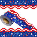 69Feet Patriotic Bulletin Board Border 4th of July Red Blue White Stars by Unknown