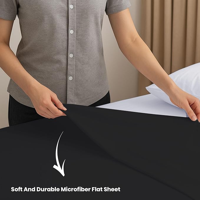 GOLD TEXTILES King Flat Sheet 6 Pack – Brushed Microfiber Top Sheets - Image 3