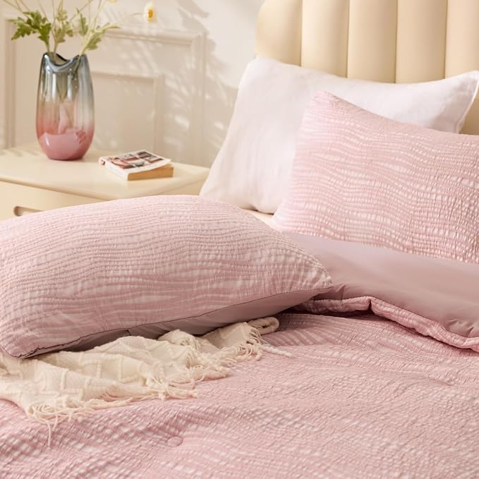 BEDELITE Blush Pink Twin Comforter Set - Image 5