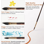 Watercolor Brushes Professional, Fuumuui 10Pcs Synthetic Squirrel Hair Water - Image 5