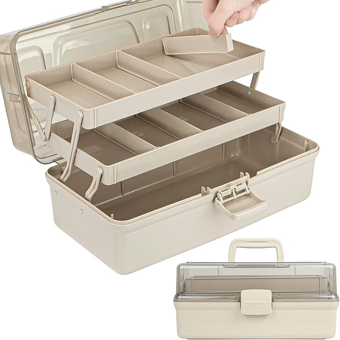TERGOO 12.5in 3-Layer Multipurpose Craft Organizers and Storage by Focusonefficientstorage