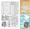 GLOBLELAND Books Clear Stamps Library Card Silicone Clear Stamp Reading List by GLOBLELAND