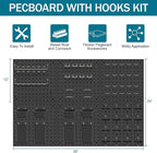 Peg Board Kit, Includes Pegboard and Accessories, - Image 4