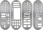 Chinco 4 Pieces Stencils Metal Journal Template 7.9 x 2.4 Inches Bookmark Ruler - Image 8