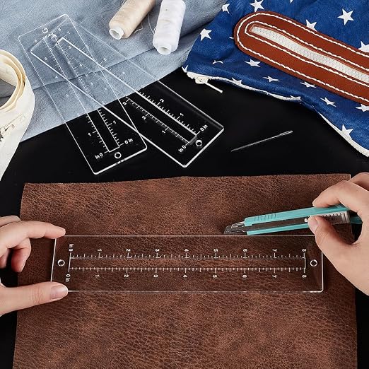 PH PandaHall 6pcs 3 Sizes Zipper Making Template Set, Acrylic Zip Pocket - Image 3