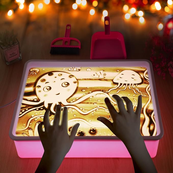 AtMini Light Table for Kids-Sand Painting Light Box Sand Art Kits Light Table by LearningThroughPlay