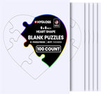 Hygloss 100 Blank Heart Puzzles – 6 x 8 Inches – Ideal by HyglossProductsInc