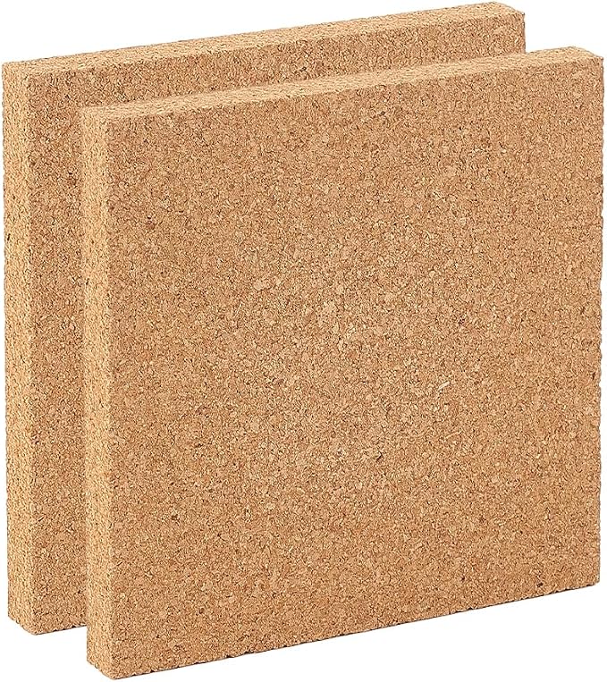 OLYCRAFT 2PCS Square Bulletin Boards 6 x 6 inch Non Self-Adhesive Wood Cork by OLYCRAFT