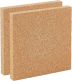 OLYCRAFT 2PCS Square Bulletin Boards 6 x 6 inch Non Self-Adhesive Wood Cork by OLYCRAFT