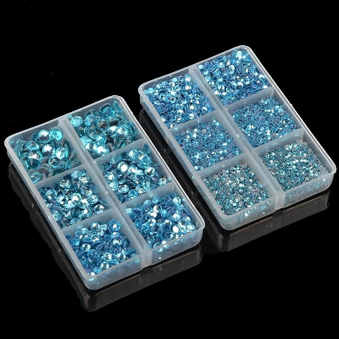 10000Pcs 2-Boxes Mixed Size Hot Fix Round Crystals Gems Glass Stones Hotfix - Image 5
