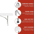 Elevon Folding Table Set of 2, 8 Feet Heavy Duty Fold-in-Half Utility Table - Image 3