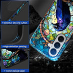 for Samsung Galaxy S26 Case, Crow Faux Stained Glass Pattern Glossy 2 in 1 - Image 4