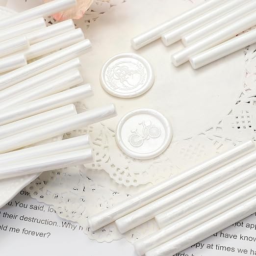 60pcs Wax Seal Sticks, Pearl White Sealing Wax Sticks, HOSEALING Glue Gun Wax - Image 5