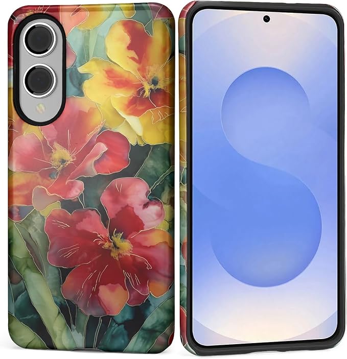 Case for Samsung Galaxy S25 Edge Case, Vintage Floral Girly Design Hybrid Dual by Kapadiy