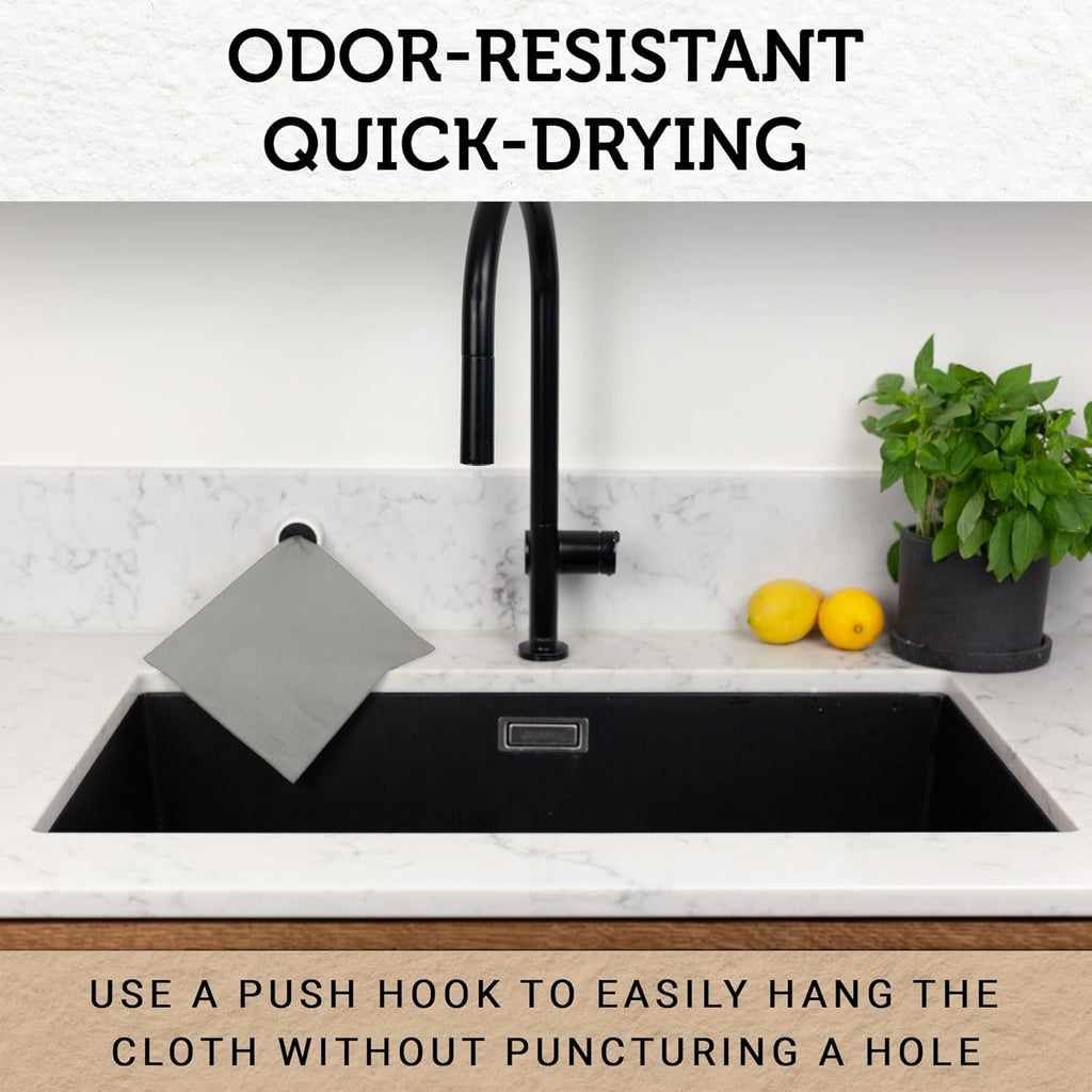 Nordhus Design Swedish Dishcloths, Grey 10-Pack, Reusable, Washable Cellulose Cotton Kitchen Cloths - Replace Paper Towels, Wipes, Sponges, Dish Rags