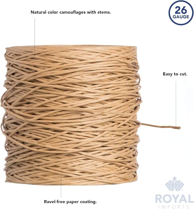 Royal Imports Bind Wire Wrap Twine, Paper Fiber Covered Waterproof Metal Wire - Image 3