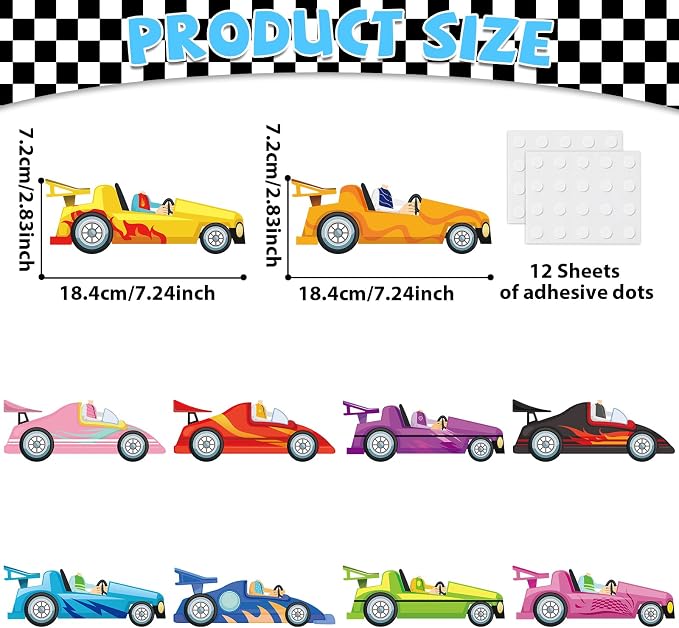 gisgfim 80Pcs Racing Car Cutouts Race Car Decorations Bulletin Board Auto Paper - Image 2