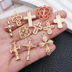 WOCRAFT 60pcs KC Gold Cross Bracelet Charms - Image 2