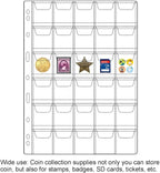 30-Pocket Coin Pages for Collectors, Standard 9-Hole Coin Collection Pages fit - Image 4
