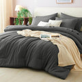 CozyLux Full Size Comforter Sets Dark Grey, 7 Pieces Bed in a Bag Full by CozyLux
