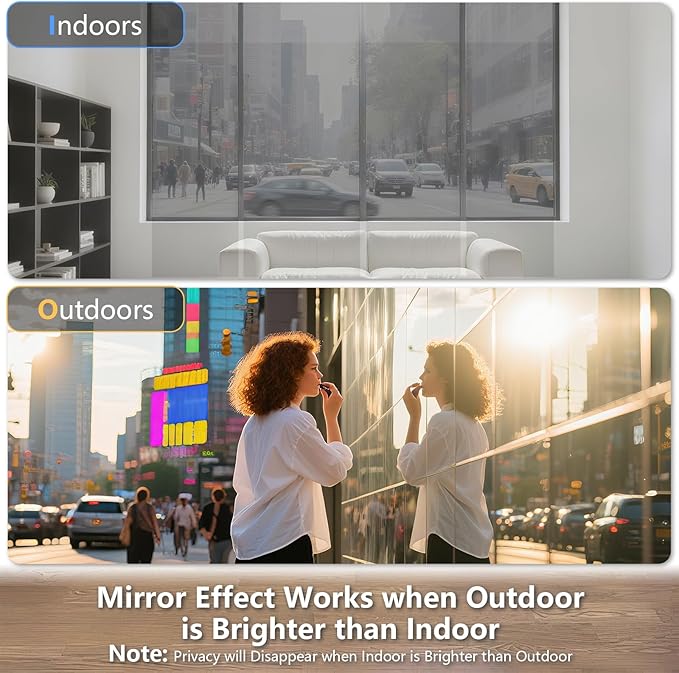 LEMON CLOUD One Way Window Privacy Film See Out Not in Reflective Mirror UV - Image 4