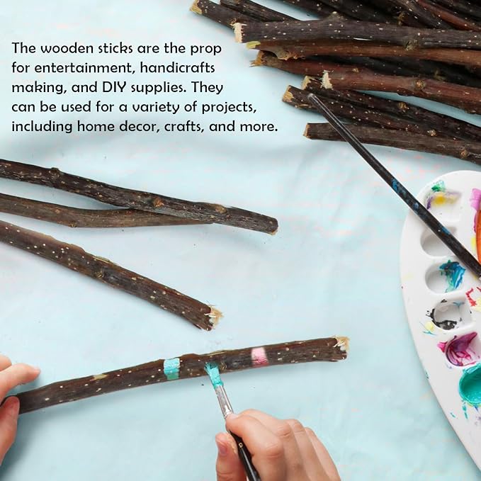 50Pcs Natural Twigs, Driftwood Branches, Unfinished Timber Rods - Image 7