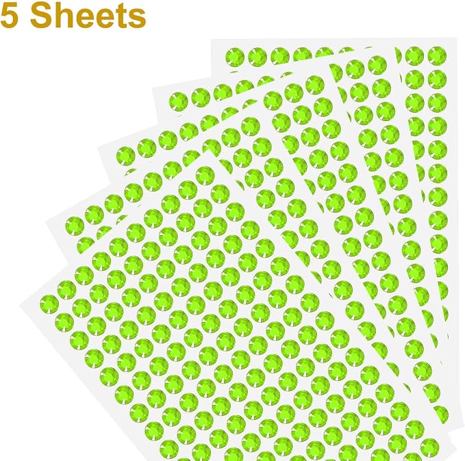 HARFINGTON 5 Sheet/800pcs Rhinestone Adhesive Stickers Self Adhesive Acrylic - Image 3