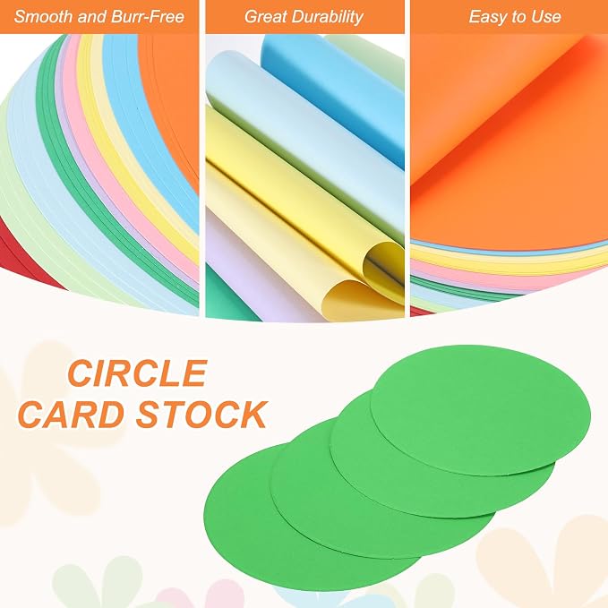 MECCANIXITY 24 Pcs Circle Card Stock, 3 Inch Round Cutouts Paper Thick - Image 3