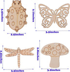 90PCS Unfinished Blank Wooden Cutouts Craft - Image 3